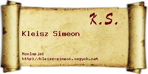 Kleisz Simeon névjegykártya